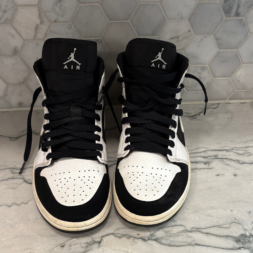 Jordan Black and White High-Top Sneakers
